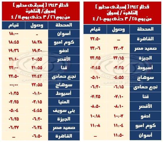 مواعيد القطارات الاضافية (6) مواعيد القطارات الاضافية (6)