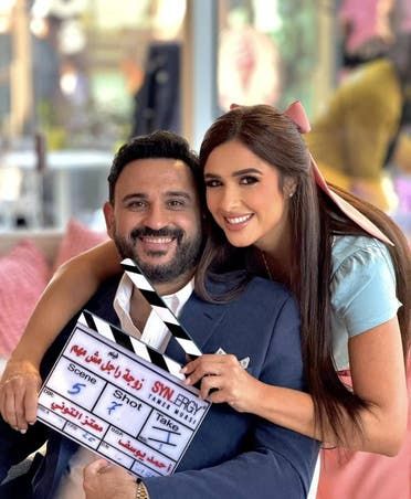 أكرم حسني وياسمين عبدالعزيز من كواليس فيلم زوجة رجل مش مهم