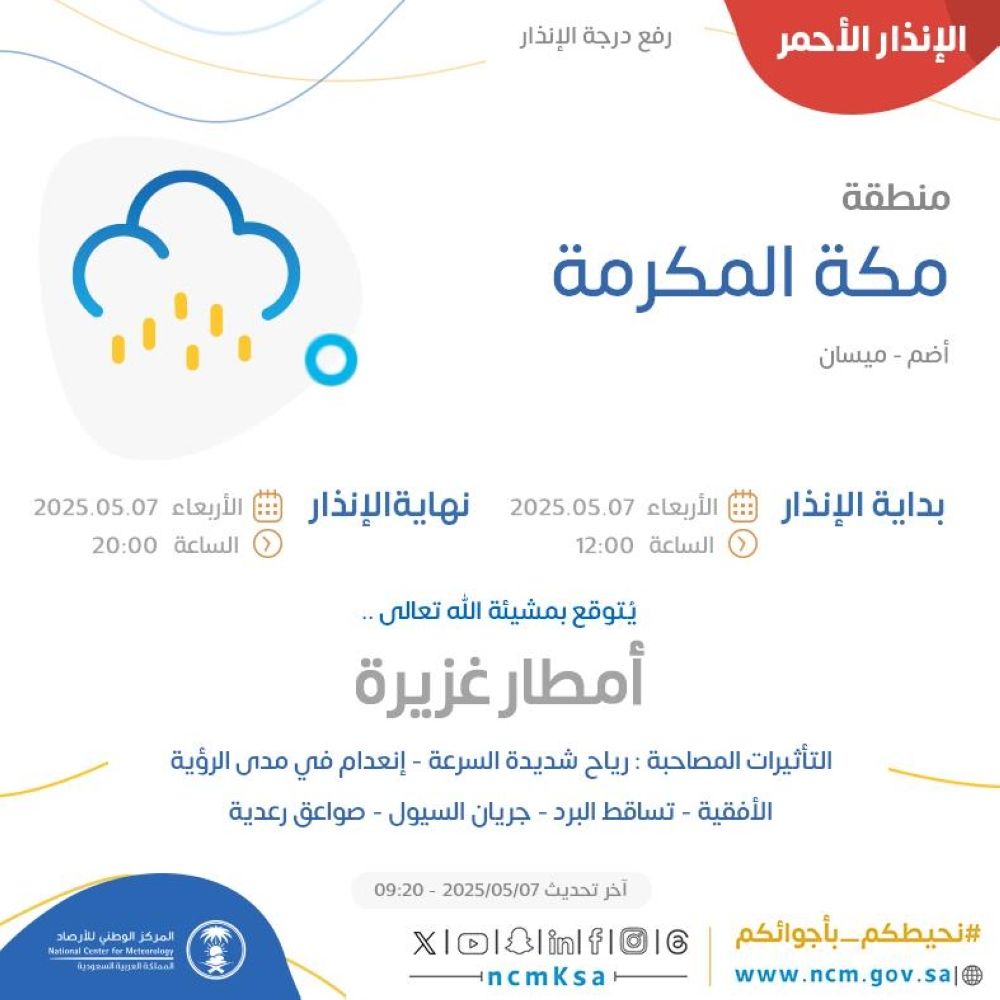 بالإنذار الأحمر..