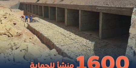 1600 منشأ للحماية من أخطار السيول تم تنفيذها مما يعكس الاهتمام بملف المناخ.. 561 منها بمحافظتي شمال وجنوب سيناء - عرب فايف