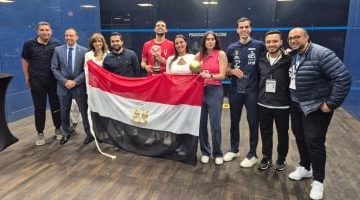 حضور القنصل المصري ورئيس اتحاد الاسكواش احتفالية تتويج أبطال العالم