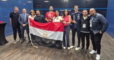 حضور القنصل المصري ورئيس اتحاد الاسكواش احتفالية تتويج أبطال العالم 5 حضور القنصل المصري ورئيس اتحاد الاسكواش احتفالية تتويج أبطال العالم
