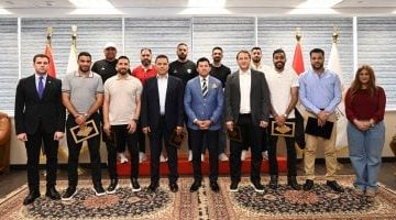 وزير الرياضة يرحب ببعثة الأبطال العائدين من ليبيا