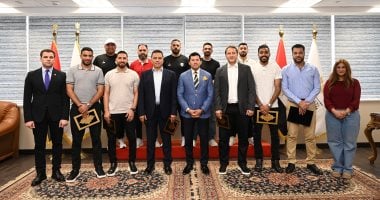 وزير الرياضة يرحب ببعثة الأبطال العائدين من ليبيا 5 وزير الرياضة يرحب ببعثة الأبطال العائدين من ليبيا