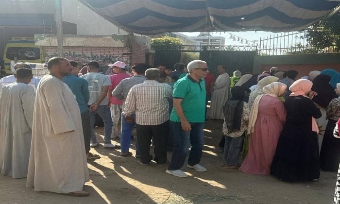 استقبال الناخبين في مراكز إعادة تصويت انتخابات الشيوخ ببني سويف