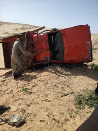 كارثة طرقية: انقلاب سيارة يسبب إصابات لعمال المنيا في طريق العودة