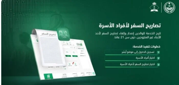 خدمة جديدة من أبشر تفاصيل استخراج وإلغاء تصاريح السفر لأفراد الأسرة إلكترونيًا بكل سهولة وأمان