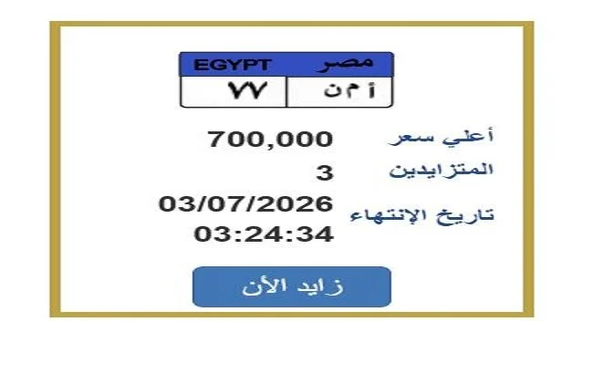 سعر لوحة سيارة مميزة وصل 700 ألف جنيه وخطوات التزايد عليها تتصدر السوق